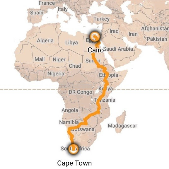Cairo to Cape Town ‘Here Be Dragons’ TDA Global Cycling